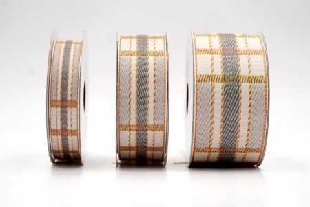 Creme, Grau und Gold Karomuster Band_AI